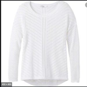 praNa Sweater Pointelle Knit Blue Small